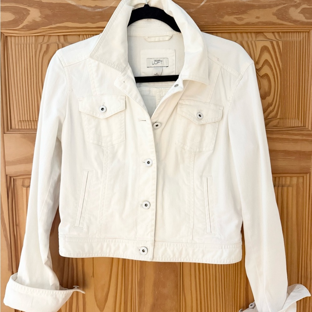 LOFT Women's White Jean Jacket